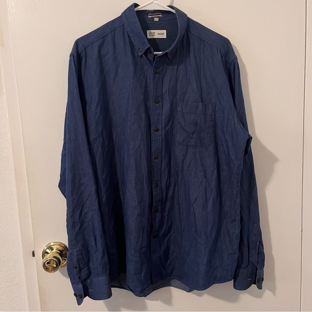 Frank & Oak Denim Button Down Chambray Lightweight  Men’s XL